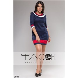 Платье с контрастными вставками 9691