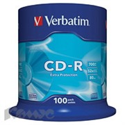 Носители информации Verbatim CD-R 700MB 52x CB/100 43411 Extra Protect