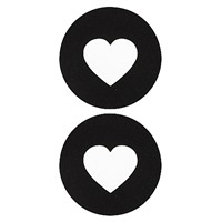 Shots Toys Nipple Sticker Round Open Hearts, черные
Пэстисы в форме кругов, с отверстиями в форме сердечек