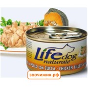 Консервы "Lifedog"  для собак куриное филе с тыквой в соусе 90гр.
