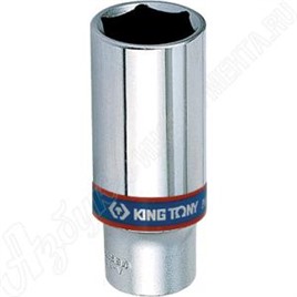 Головка торцевая глубокая шестигранная 3/8", 22 мм, KING TONY, 323522M