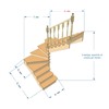 №3.1.1.3. Лестница с разворотом на 180 градусов, с забежными ступенями