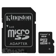 Карта памяти Kingston microSDHC 8GB Class10 UHS-I(SDC10/8GB)+адаптер