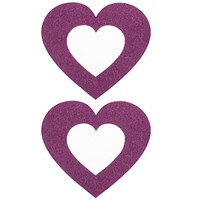 Shots Toys Nipple Sticker Open Hearts, фиолетовые
Пэстисы в форме сердечек, с отверстиями для сосков