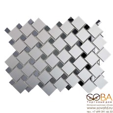 Мозаика  зеркальная Серебро матовое + Графит См70Г30 ДСТ 25х25 и 12х12/300 x 300 мм (10шт) - 0,9 купить по лучшей цене в интернет магазине стильных обоев Сова ТД. Доставка по Москве, МО и всей России