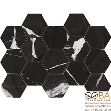 Мозаика Pamesa  Malla Hex Cr Lux Iliria Nero 22.5 x 32.5 купить по лучшей цене в интернет магазине стильных обоев Сова ТД. Доставка по Москве, МО и всей России