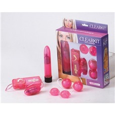 Набор из вибратора и шариков CLEAR VIBRATORKIT PINK 2K-212CPK-BXSC