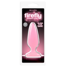 Розовая, светящаяся в темноте анальная пробка Firefly Pleasure Plug Medium Pink - 12,7 см.