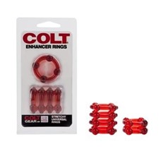 Набор эрекционных колец красного цвета Colt Enhancer Rings Rd 6775-11CDSE