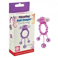 Виброкольцо с 3 утежеляющими шариками розовое Ball Banger Cock Ring 32006-pinkHW