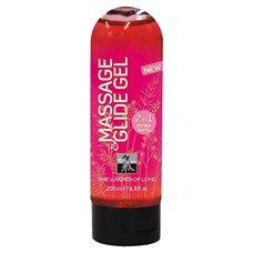 Массажное масло и лубрикант Massage   Glide Gel с клубничным ароматом - 200 мл.