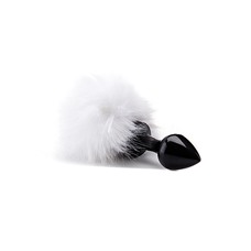 Анальная пробка Beginner Bunny Tail Buttplug Black SH-OU146BLK