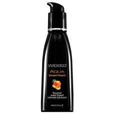 Лубрикант с ароматом спелого персика WICKED AQUA Sweet Peach - 60 мл.