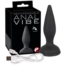 Анальная пробка с вибрацией и присоской Rechargeable Anal Vibe от компании You 2 Toys, 13.6 см