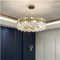 Золотая люстра с граненым стеклом "Корона"