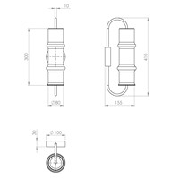 Бра настенное стекло опал и металл черный модерн стиль