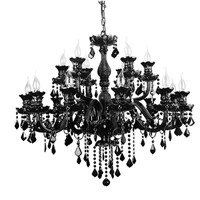 Хрустальная чёрная люстра Ромальо 18 ламп