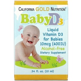 Жидкий Витамин Д3 для Детей California Gold Nutrition, 10 мкг (400 МЕ)