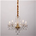 Подвесная хрустальная люстра золотая классика